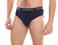 Unterwäsche|Boxershorts*Kappa 6er Sparpack Herren Slip mit Baumwoll-Stretch Unterwäsche mit Logobund Unterhose 711167 Schwarz, Blau oder Grau