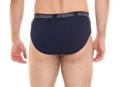 Unterwäsche|Boxershorts*Kappa 6er Sparpack Herren Slip mit Baumwoll-Stretch Unterwäsche mit Logobund Unterhose 711167 Schwarz, Blau oder Grau