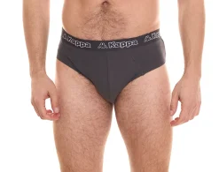 Unterwäsche|Boxershorts*Kappa 6er Sparpack Herren Slip mit Baumwoll-Stretch Unterwäsche mit Logobund Unterhose 711167 Schwarz, Blau oder Grau