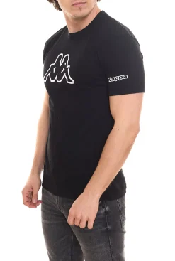 T-Shirts & Tank Tops*Kappa 10er Sparpack Herren Baumwoll-Shirt Rundhals-Shirt mit großem Logo-Patch Kurzarm-Shirt Blau, Schwarz oder Weiß