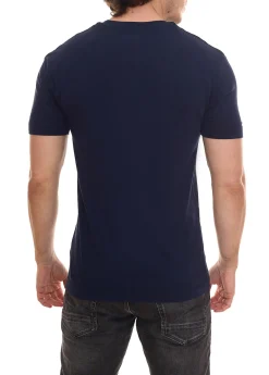 T-Shirts & Tank Tops*Kappa 4er Sparpack Herren Baumwoll-Shirt Rundhals-Shirt mit großem Logo-Patch Kurzarm-Shirt Blau, Schwarz oder Weiß