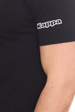 T-Shirts & Tank Tops*Kappa 4er Sparpack Herren Baumwoll-Shirt Rundhals-Shirt mit großem Logo-Patch Kurzarm-Shirt Blau, Schwarz oder Weiß