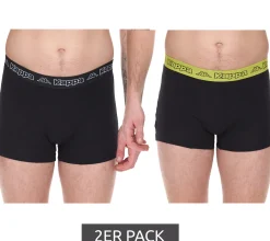 Unterwäsche|Boxershorts*Kappa 6er Sparpack Herren Boxershorts mit Marken Schriftzug und Logo Unterhose 351K1JW Schwarz/Lime oder Schwarz/Violett