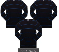 Pullover & Sweater*KIDSWORLD 3er Sparpack Pullover weicher Kinder Strick-Pulli mit Streifen 24014735 Schwarz/Blau
