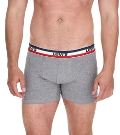 Unterwäsche|Boxershorts*LEVI´S 5er Sparpack LEVI`S Herren Boxershorts Baumwoll-Unterwäsche mit farblichen Akzenten am Bund 701224335 Schwarz/Grau oder Schwarz/Grau/Blau