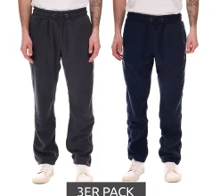 Jogginghosen & Fitnessmode*MAUI SPORTS 3er Sparpack Herren Fleece-Hose Freizeit-Jogger Homewear Oeko-Tex 100 zertifiziert 9087474 Blau oder Grau