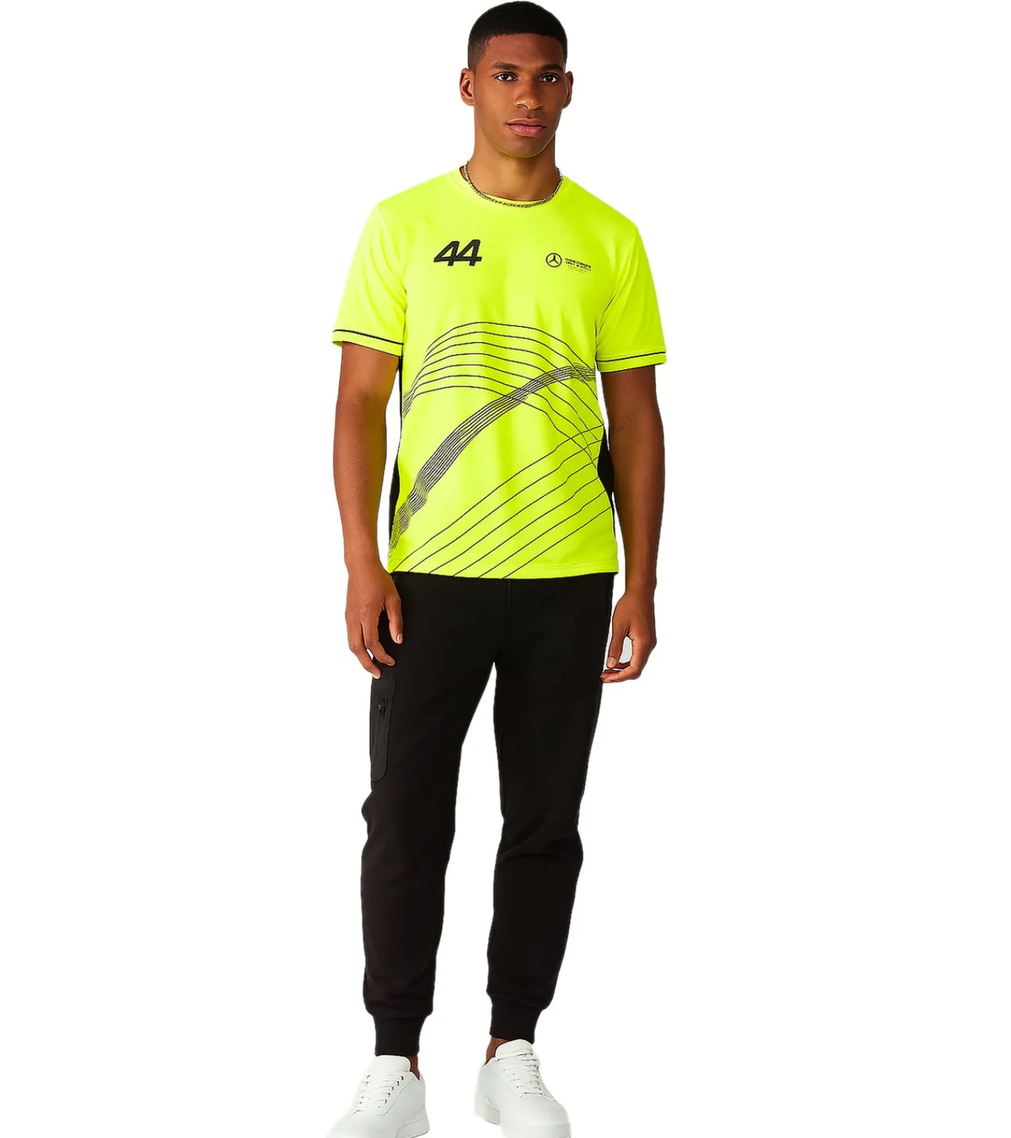 T-Shirts & Tank Tops*Mercedes-Benz 2er Sparpack AMG Petronas F1 Herren T-Shirt Lewis Hamilton Kurzarm-Trikot 701227120 001 Neon-Gelb