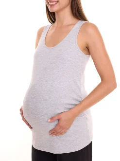 Tops & T-Shirts*neun 9 monate 2er Sparpack Damen Sommer-Top schlichtes Shirt Schwangerschaftsmode 68950144 Grau