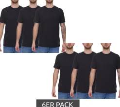 T-Shirts & Tank Tops*PUMA 6er Sparpack Blank Base Herren T-Shirt nachhaltiges Unterzieh-Shirt Baumwoll-Shirt 678255 02 Schwarz