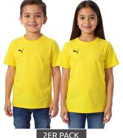 T-Shirts & Tank Tops*PUMA 2er Sparpack TeamGoal 23 Jungen & Mädchen Sport-Shirt Baumwoll-Shirt mit Logo-Patch T-Shirt 656709 07 Gelb