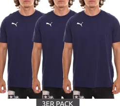 T-Shirts & Tank Tops*PUMA 6er Sparpack TeamGOAL 23 Casual Herren Baumwoll-Shirt mit Logo-Stickerei schlichtes T-Shirts 656578 Schwarz, Navy oder Gelb