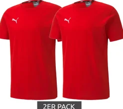 T-Shirts & Tank Tops*PUMA 2er Sparpack TeamGoal 23 Jungen & Mädchen Sport-Shirt Baumwoll-Shirt mit Logo-Patch T-Shirt 656709 01 Rot