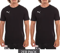 T-Shirts & Tank Tops*PUMA 2er Sparpack TeamGoal 23 Casual Herren T-Shirt mit Logo-Stickerei Baumwoll-Shirt Fußball 656578 Schwarz, Navy, Grau, Hellblau, Weiß, Rot, Gelb oder Grün