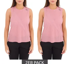 Sportoberbekleidung|Fitnessmode & Jogginghosen*PUMA 2er Sparpack Train Pearl Mesh Tank Damen Tank-Top Sport-Top mit dryCELL 519558 04 Rosa