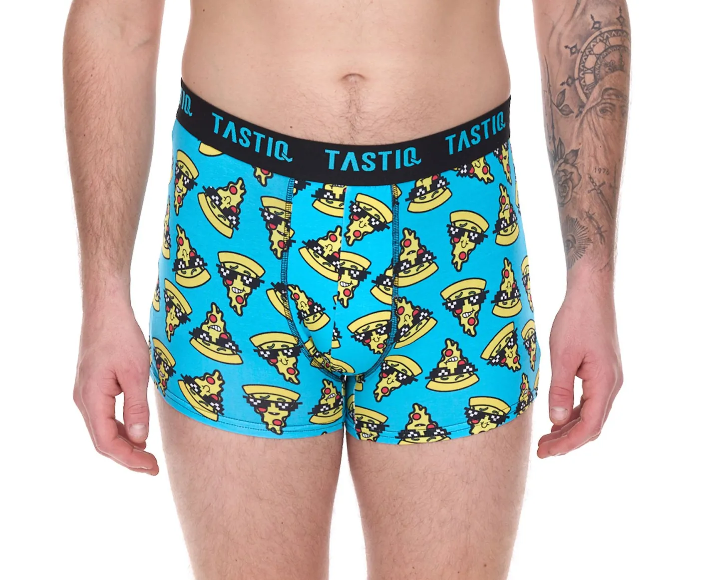 Unterwäsche|Boxershorts*TASTIQ 15er Sparpack Herren Boxershorts mit Pizza- / US-Dollar- oder Müsli-Print Baumwoll-Unterhose in Geschenkbox Unterwäsche Tas/1/BCX3 Schwarz/Blau/Grün/Gelb Cerealien-Set