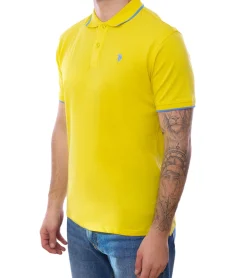 Hemden & Poloshirts*U.S. POLO ASSN. 2er Sparpack Herren Polo-Shirt Basic-Shirt Baumwoll-Shirt Kurzarm-Shirt 197 63899 52520 115 Gelb/Hellblau