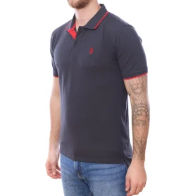 Hemden & Poloshirts*U.S. POLO ASSN. 3er Sparpack Herren Polo-Shirt Basic-Shirt Baumwoll-Shirt Kurzarm-Shirt 197 66835 52520 297 Grau/Rot