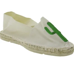 Pantoffeln & Hausschuhe*Espadrij Classic Brode Damen Pantoffeln modische Sommer-Schuhe mit Kaktus-Print Beige