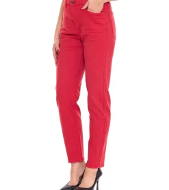 Hosen & Jeans*ESPRIT Damen Tapered-Jeans 5-Pocket Denim-Hose aus Bio-Baumwolle 010EE1B315 B02 610 Rot