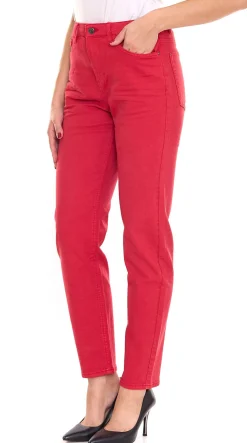 Hosen & Jeans*ESPRIT Damen Tapered-Jeans 5-Pocket Denim-Hose aus Bio-Baumwolle 010EE1B315 B02 610 Rot
