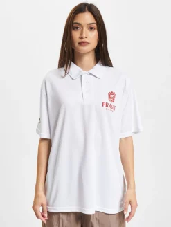 Poloshirts & Blusen|Hemden & Poloshirts*European League Of Football Prague Lions Poloshirts leuchtend weiß