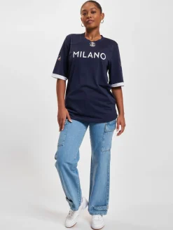 Tops & T-Shirts|T-Shirts & Tank Tops*European League Of Football Milano Seamen Authentic Game Trikot marineblau