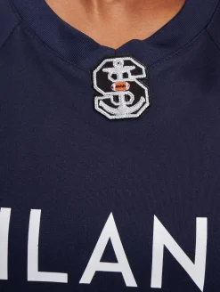 Tops & T-Shirts|T-Shirts & Tank Tops*European League Of Football Milano Seamen Authentic Game Trikot marineblau