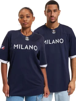 Tops & T-Shirts|T-Shirts & Tank Tops*European League Of Football Milano Seamen Authentic Game Trikot marineblau