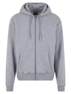 Große Größen|Pullover & Sweater*European League Of Football Blanko Zip Hoodies grau meliert