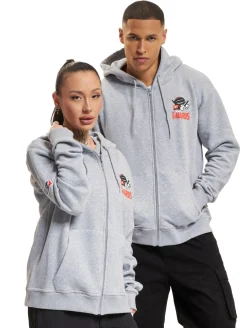 Große Größen|Sweater & Pullover*European League Of Football Helvetic Guards 1 Zip Hoodies grau meliert