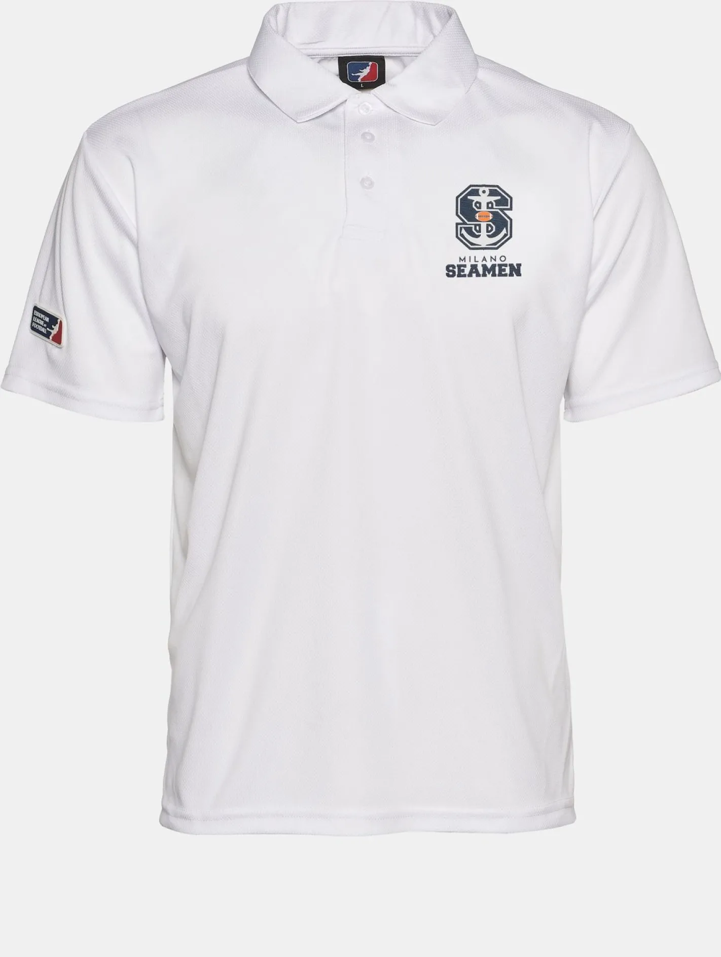 Poloshirts & Blusen|Hemden & Poloshirts*European League Of Football Milano Seamen PoloShirts leuchtend weiß