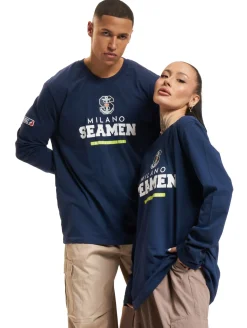 Sweater & Pullover|Pullover & Sweater*European League Of Football Milano Seamen 1 Langarmshirt Festzug blau