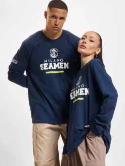 Sweater & Pullover|Pullover & Sweater*European League Of Football Milano Seamen 1 Langarmshirt Festzug blau