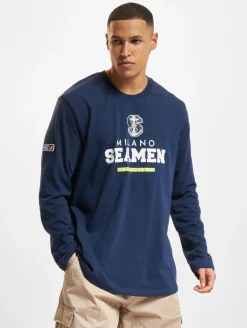 Sweater & Pullover|Pullover & Sweater*European League Of Football Milano Seamen 1 Langarmshirt Festzug blau