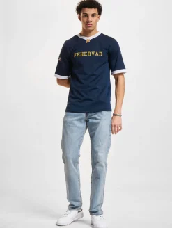 Große Größen|Tops & T-Shirts*European League Of Football Fehervar Enthroners Authentic Game Jersey marineblau