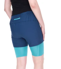 Sportunterbekleidung|Fitnessmode & Jogginghosen*F2 Fahrrad-Hose nachhaltige Damen Mountainbike-Hose mit Sitzpad 2in1 Fahrrad-Shorts 89267667 Türkis/Blau