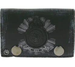 Portemonnaies & Geldbörsen*BioworldMerch FALL OUT BOY Leder-Geldbörse mit Logo-Motiv Metalldruckknöpfen und Kette Rockiger Gothic-Style LW103557FOB0 Schwarz/Weiß
