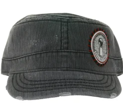 Caps & Mützen*BioworldMerch "FALL OUT BOY" Unisex Cap Baumwoll-Cap im millitärischen Schnitt mit leicht gebogenen Schnitt Grau/Rosa