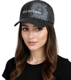 Caps & Mützen*BioworldMerch Fall Out Boy Unisex Pop-Punk Trucker-Cap mit Logo-Stickerei Baseball-Cap TC104179FOB Schwarz