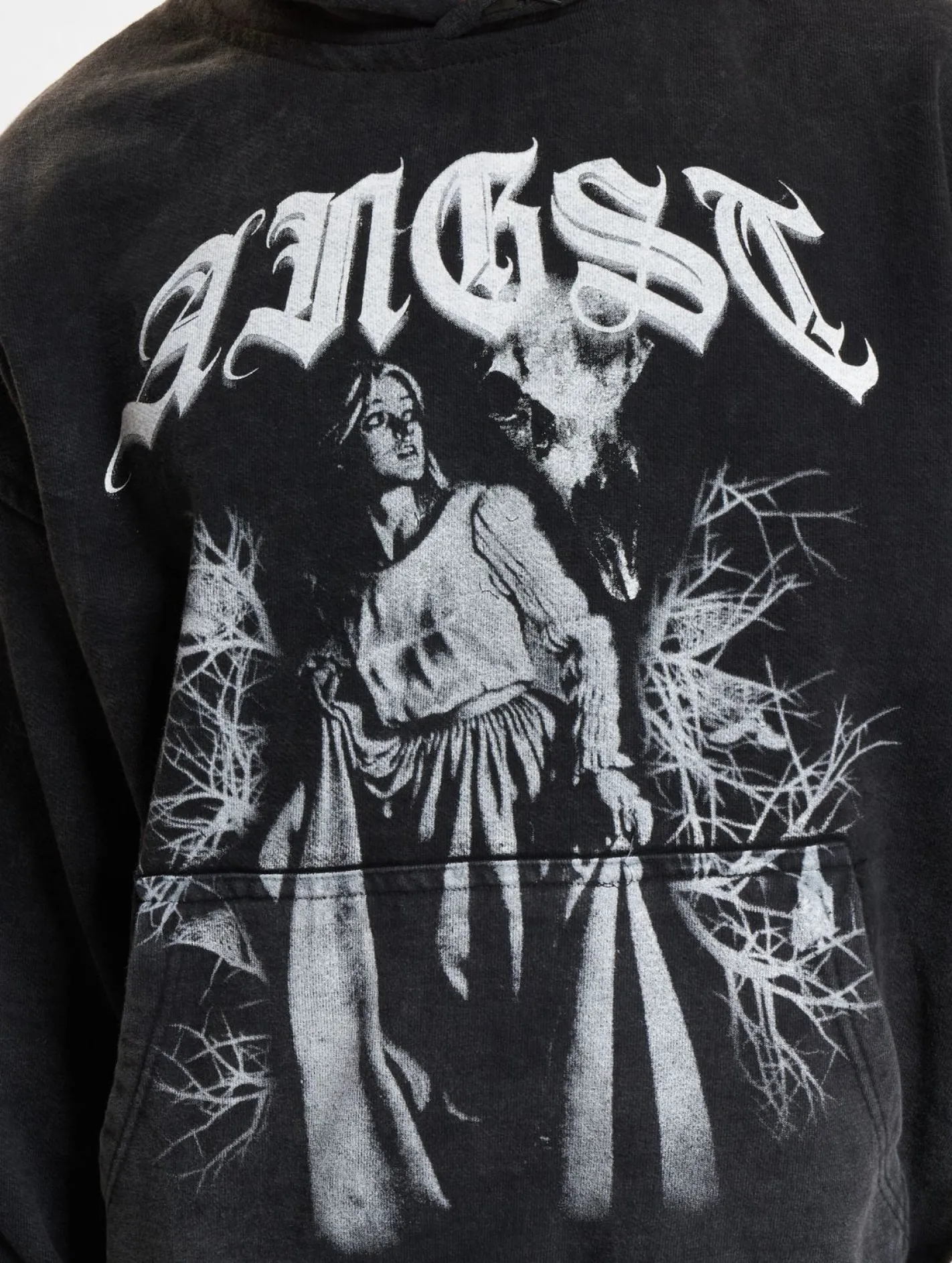 Pullover & Sweater*Favela Angst Hoodies schwarz gewaschen