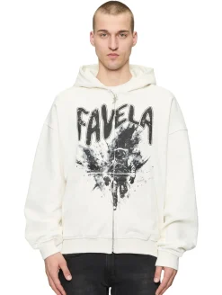 Pullover & Sweater*Favela Astronaut Frontzip Zip Hoodies vanille