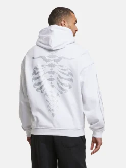 Pullover & Sweater*Favela Ribcage Hoodies Strass/Weiß