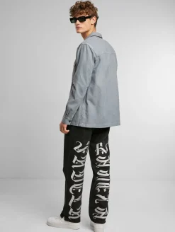 Jeans & Hosen*Favela Stickerei Baggys schwarz