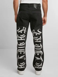 Jeans & Hosen*Favela Stickerei Baggys schwarz