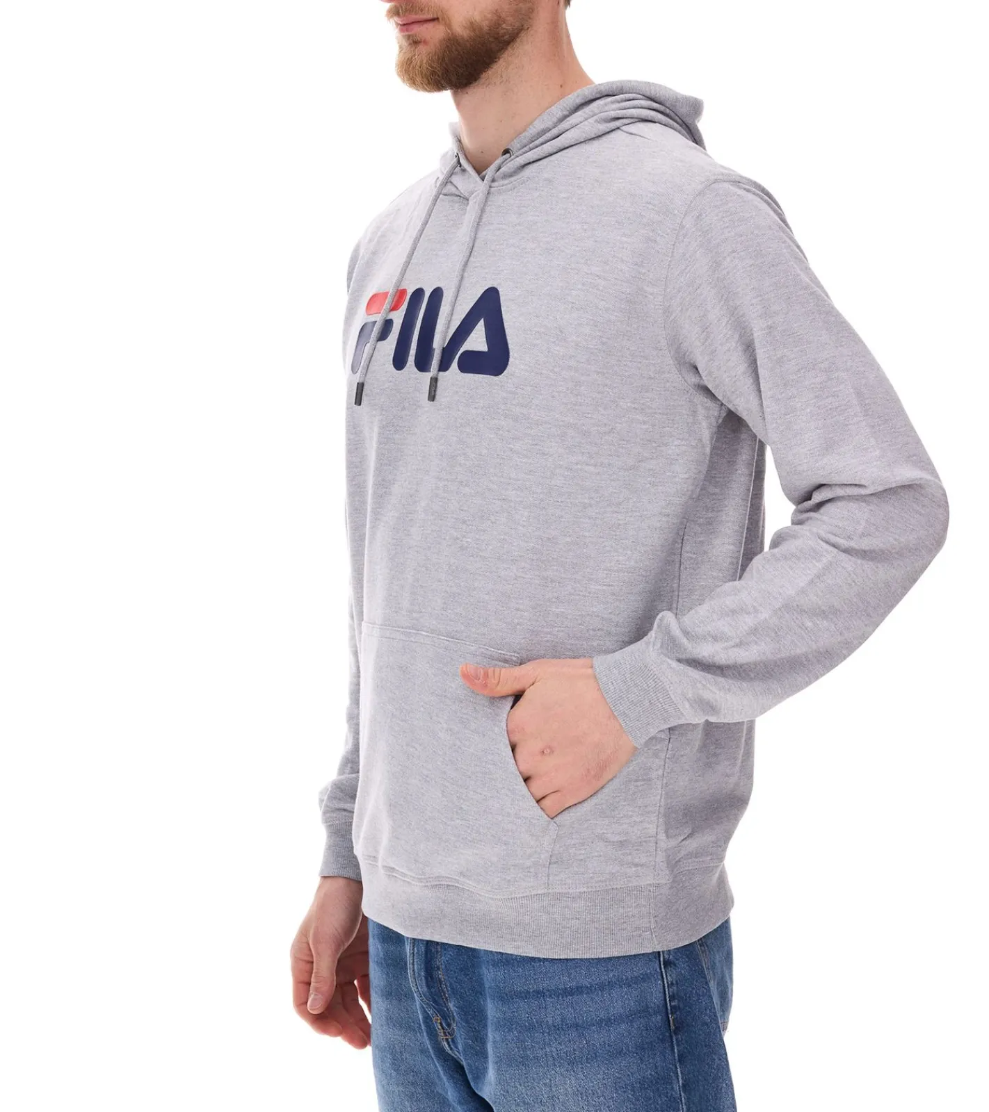 Pullover & Sweater*FILA Barumini Herren Hoodie Kapuzen-Pullover Pulli Sweater Baumwoll-Sweatshirt FAU0068-80000 Grau-Meliert