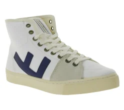 Sneaker & Turnschuhe*FLAMINGOS LIFE El Camino High-Top Sneaker faire- und nachhaltige City-Schuhe aus Canvas Made in Spain Weiß/Navy
