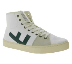Sneaker & Turnschuhe*FLAMINGOS LIFE El Camino High-Top Sneaker faire- und nachhaltige City-Schuhe aus Canvas Made in Spain Weiß/Grün