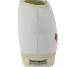 Sneaker & Turnschuhe*FLAMINGOS LIFE El Camino High-Top Sneaker faire- und nachhaltige Alltags-Schuhe aus Canvas Made in Spain Weiß/Rot