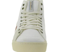 Sneaker & Turnschuhe*FLAMINGOS LIFE El Camino High-Top Sneaker faire- und nachhaltige Alltags-Schuhe aus Canvas Made in Spain Weiß/Rot