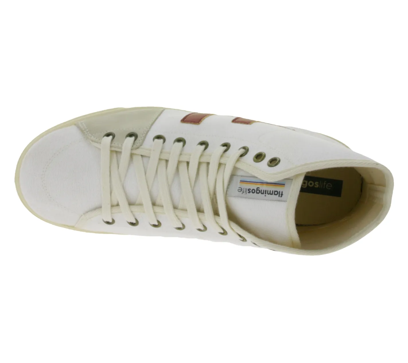 Sneaker & Turnschuhe*FLAMINGOS LIFE El Camino High-Top Sneaker faire- und nachhaltige Alltags-Schuhe aus Canvas Made in Spain Weiß/Rot